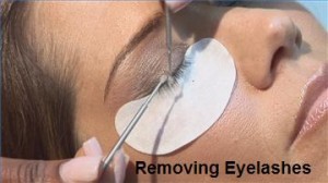 removing eyelashes