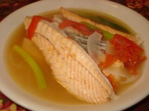 Salmon Belly in Miso Soup or Sinigang sa Miso na salmon
